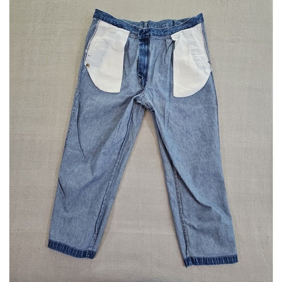 Vintage Roundtree & Yorke Jeans Men's 40x28 Blue Denim Pleated Relaxed Y2K Boho - Picture 9 of 16